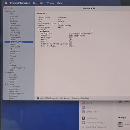 2025 Apple MacBook Air 15" M4 10C GPU 4.5GHz 16GB RAM 256GB SSD A3241