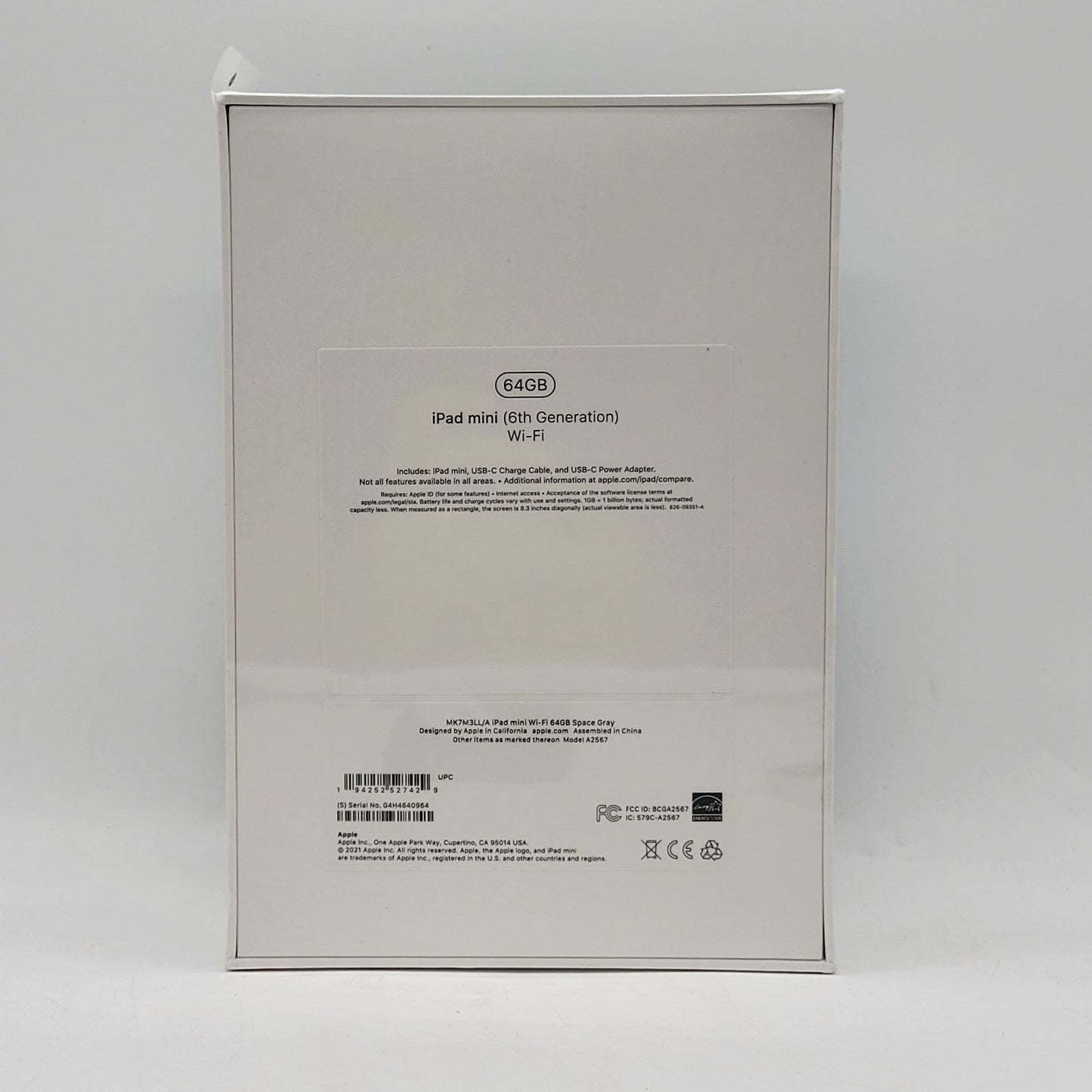 New WiFi Only Apple iPad Mini 6th Gen 64GB Space Gray MK7M3LL/A