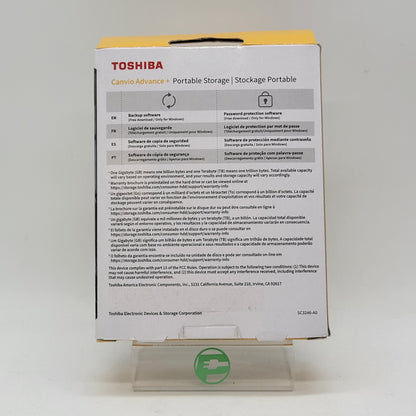 New Toshiba Portable Canvio Advance Plus 2TB HDD DTCA20