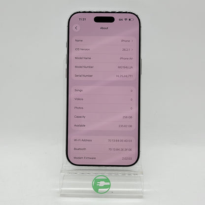 Factory Unlocked Apple iPhone Air 256GB Cloud White MG194LL/A