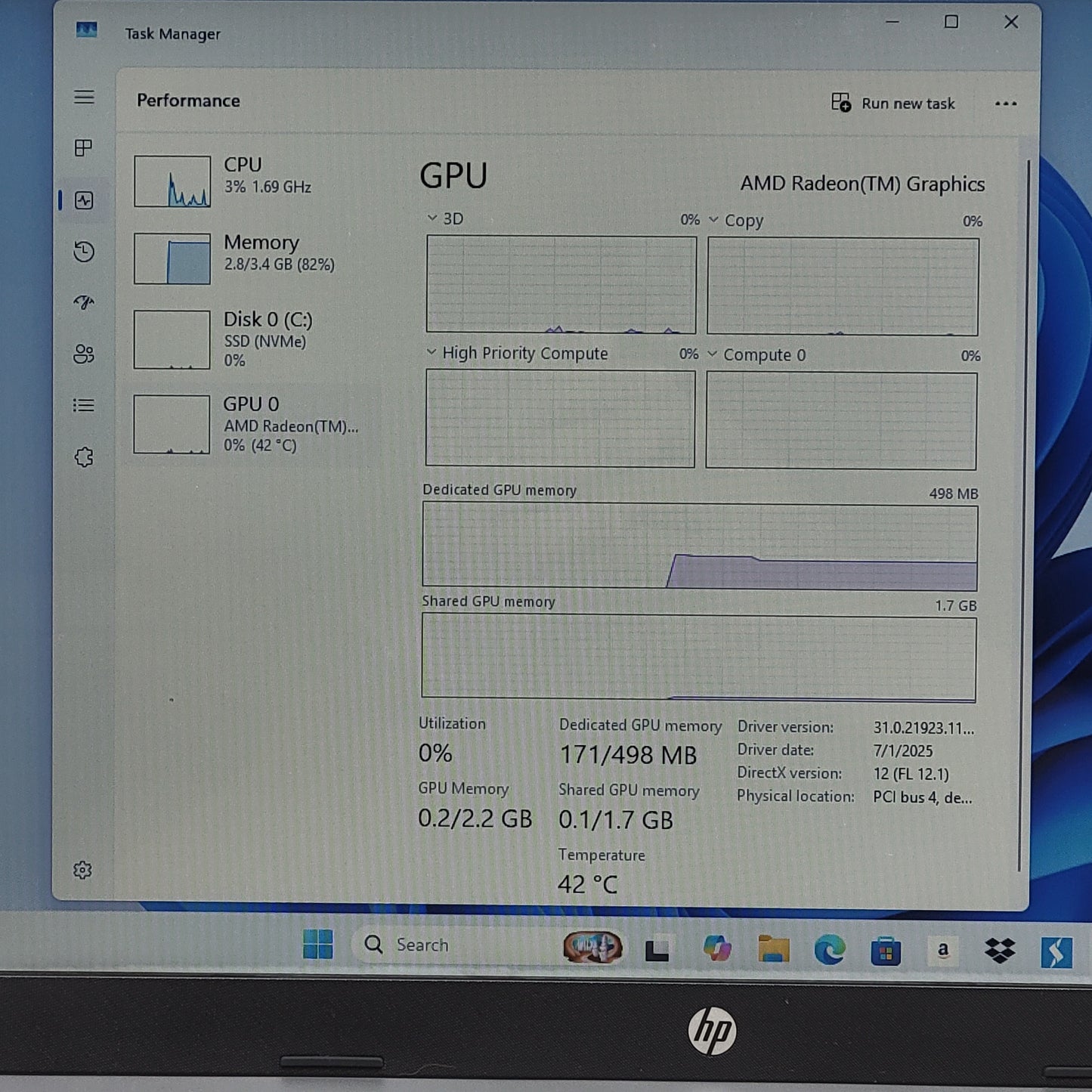 HP NoteBook 15-EF1078NR 15.6" Athlon Gold 3150U 2.4GHz 4GB RAM 256GB SSD