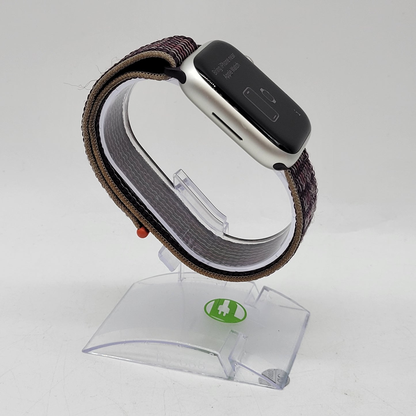 GPS Only Apple Watch Series 8 45MM Silver Aluminum Beige Braided Loop A2771