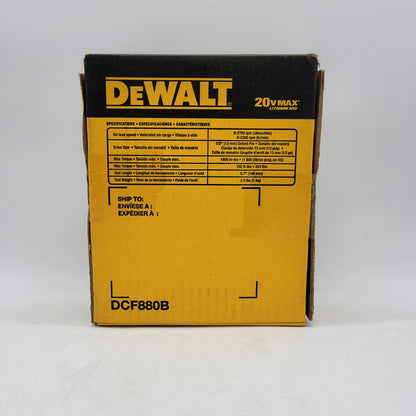 New DeWalt DCF880B 20V MAX 1/2" (13mm) Impact Wrench With Detent Pin Tool Only