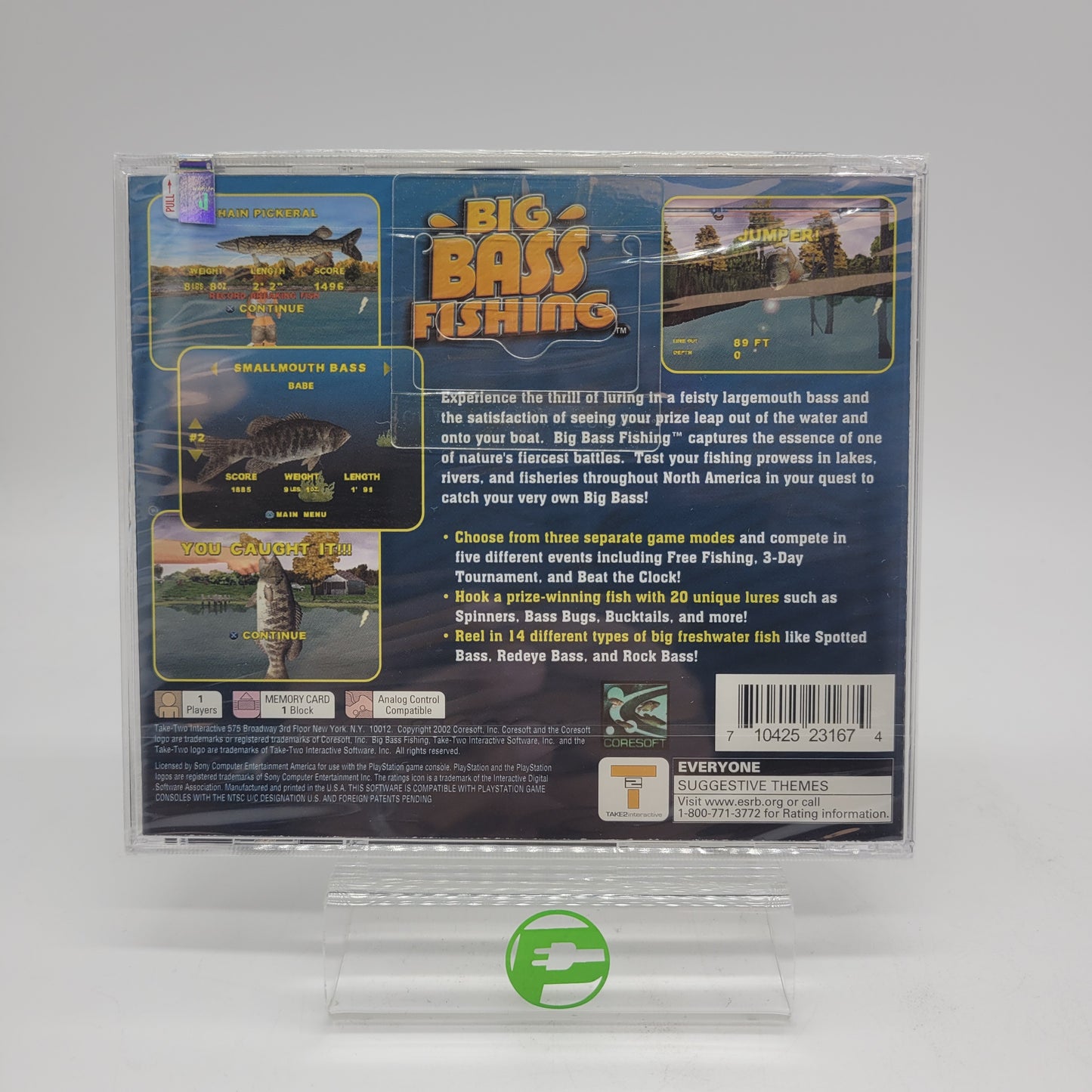 New Big Bass Fishing  (Sony PlayStation 1 PS1,  2002)  Sealed