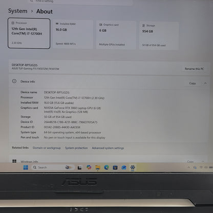Asus TUF F15 FX507Z 15.6" i7-12700H 2.3GHz 16GB RAM 1TB SSD GeForce RTX 3060