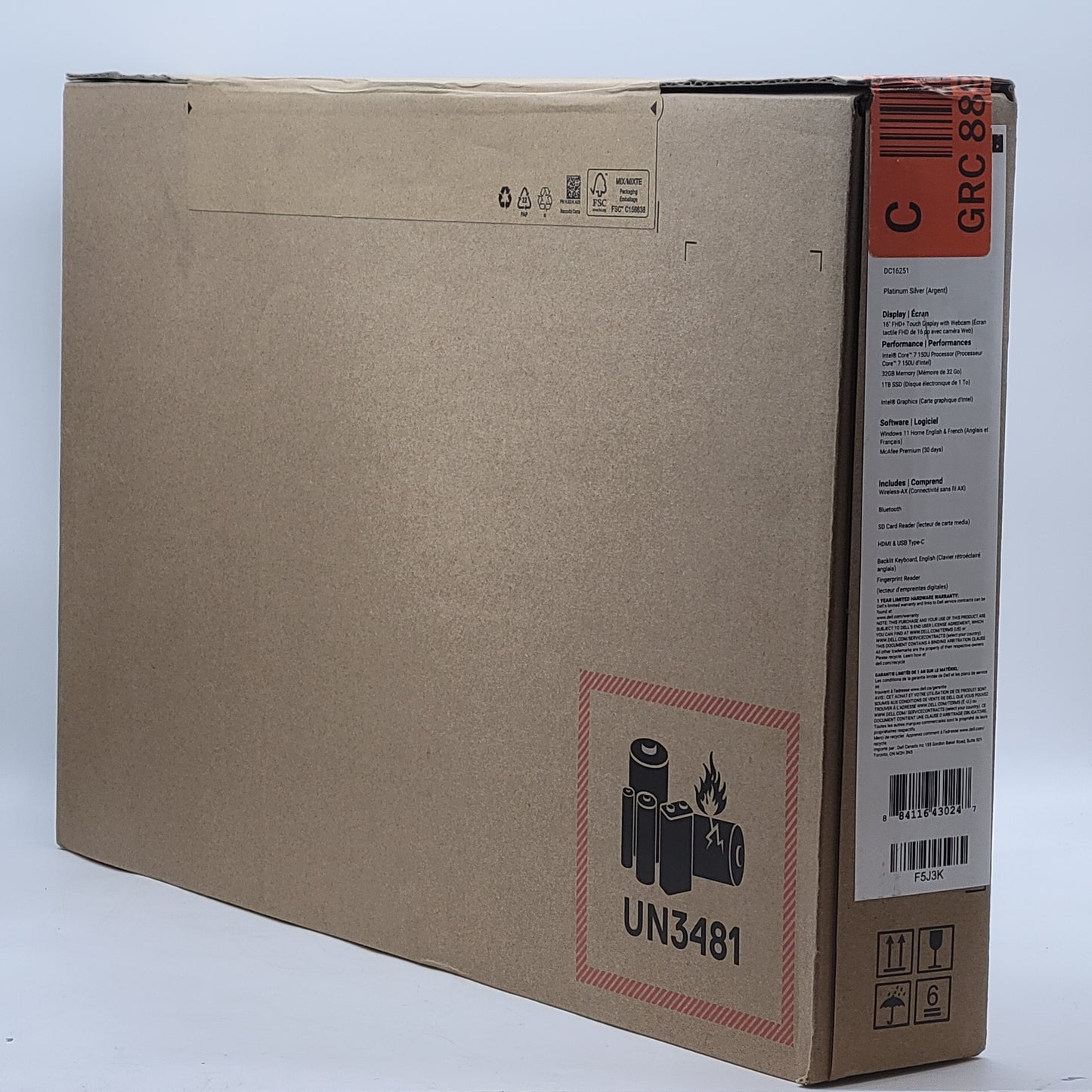 New Dell 16 DC16251 16" Core 7 150U 1.8GHz 32GB RAM 1TB SSD