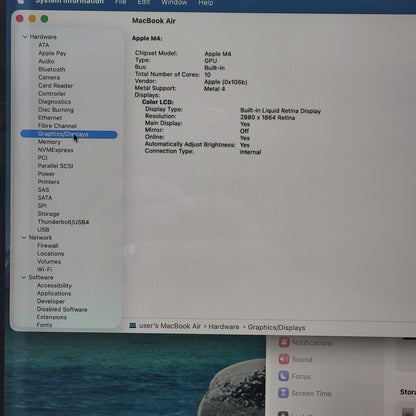 2025 Apple MacBook Air 15" M4 10C GPU 4.5GHz 16GB RAM 256GB SSD A3241