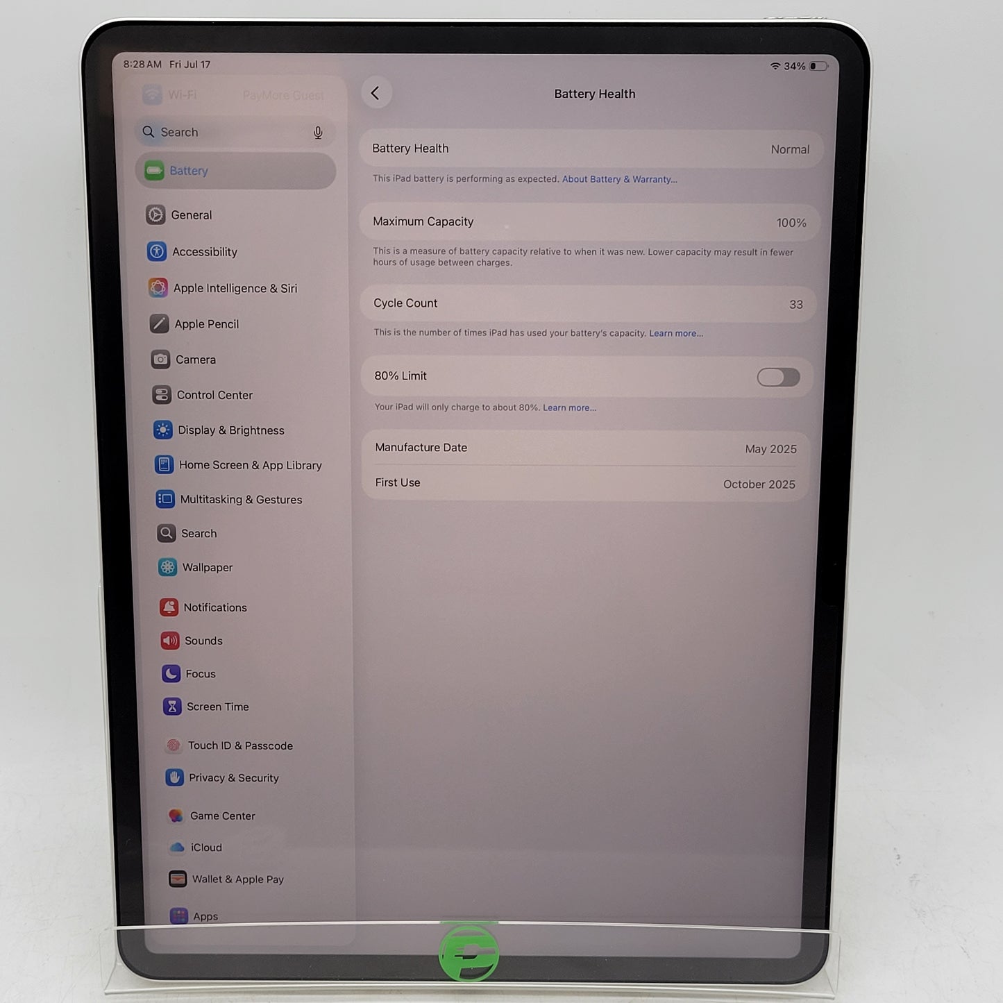 WiFi Only Apple iPad Air 13" M3 128GB Starlight MCNK4LL/A