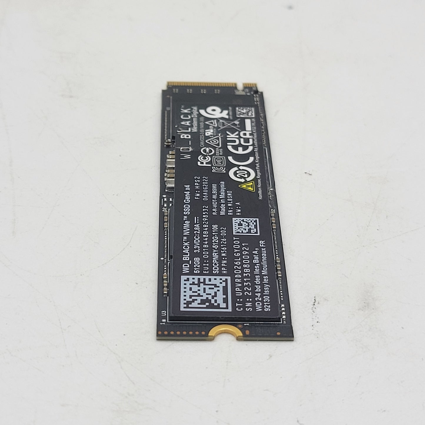 Western Digital WD 2280mm WD-Black 512GB M.2 NVMe Gen 4.0 x 4 SSD 
