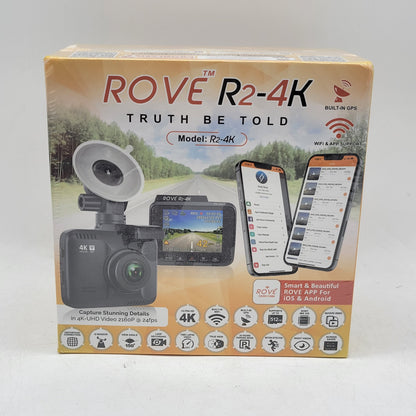 New ROVE INNOTECH R2-4K 2160P 4K UHD Car Dash Cam Built-in GPS & WiFi