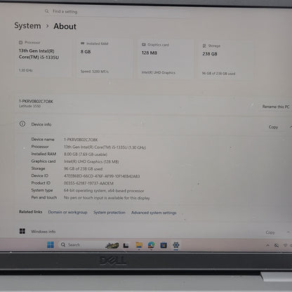 Dell Latitude 3550 15.6" i5-1335U 1.3GHz 8GB RAM 256GB SSD
