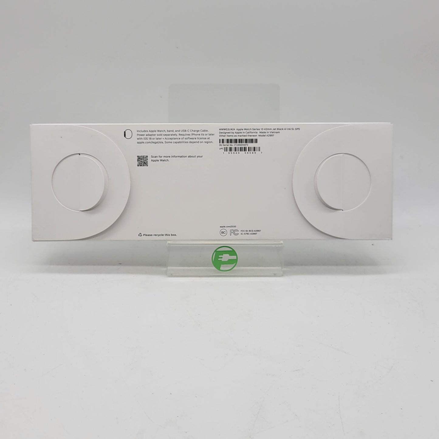 New GPS Only Apple Watch Series 10 42MM Black Aluminum Ink Sport Loop MWWG3LW/A