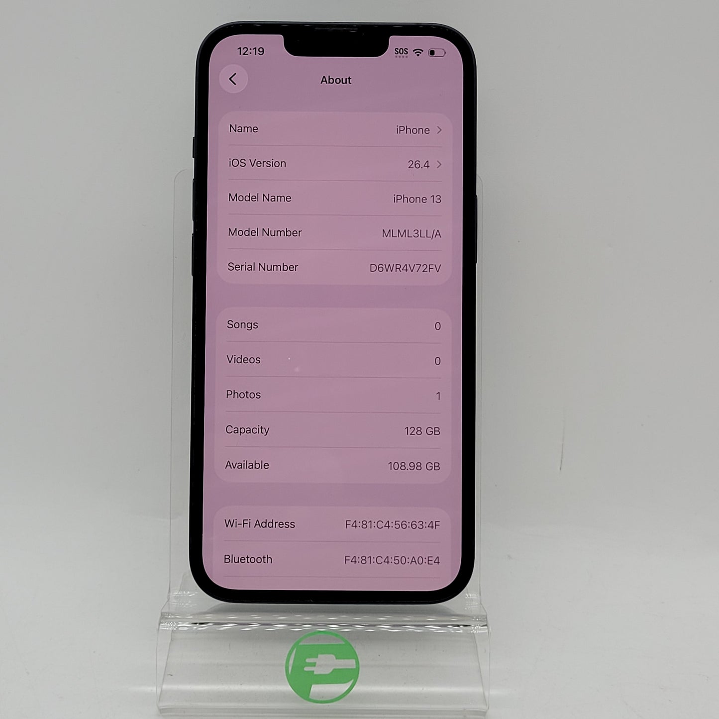 Factory Unlocked Apple iPhone 13 128GB Midnight MLML3LL/A