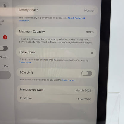 WiFi Only Apple iPad 11" (A16) 128GB Silver MD3Y4LL/A