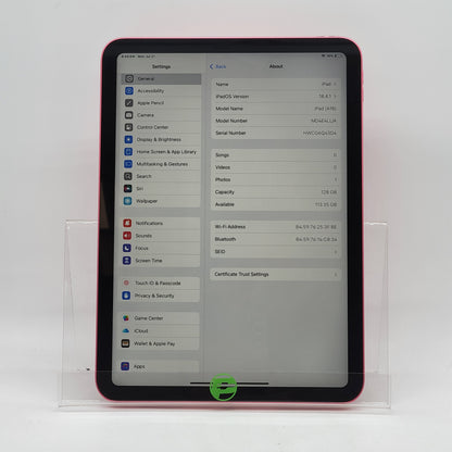 WiFi Only Apple iPad 11" (A16) 128GB Pink MD4E4LL/A