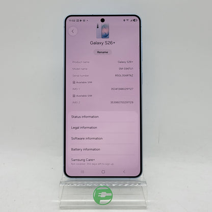 Factory Unlocked Samsung Galaxy S26 Plus 12GB RAM 512GB SM-S947U1 Blue