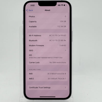 Unlocked Apple iPhone 14 128GB Purple NPUX3LL/A