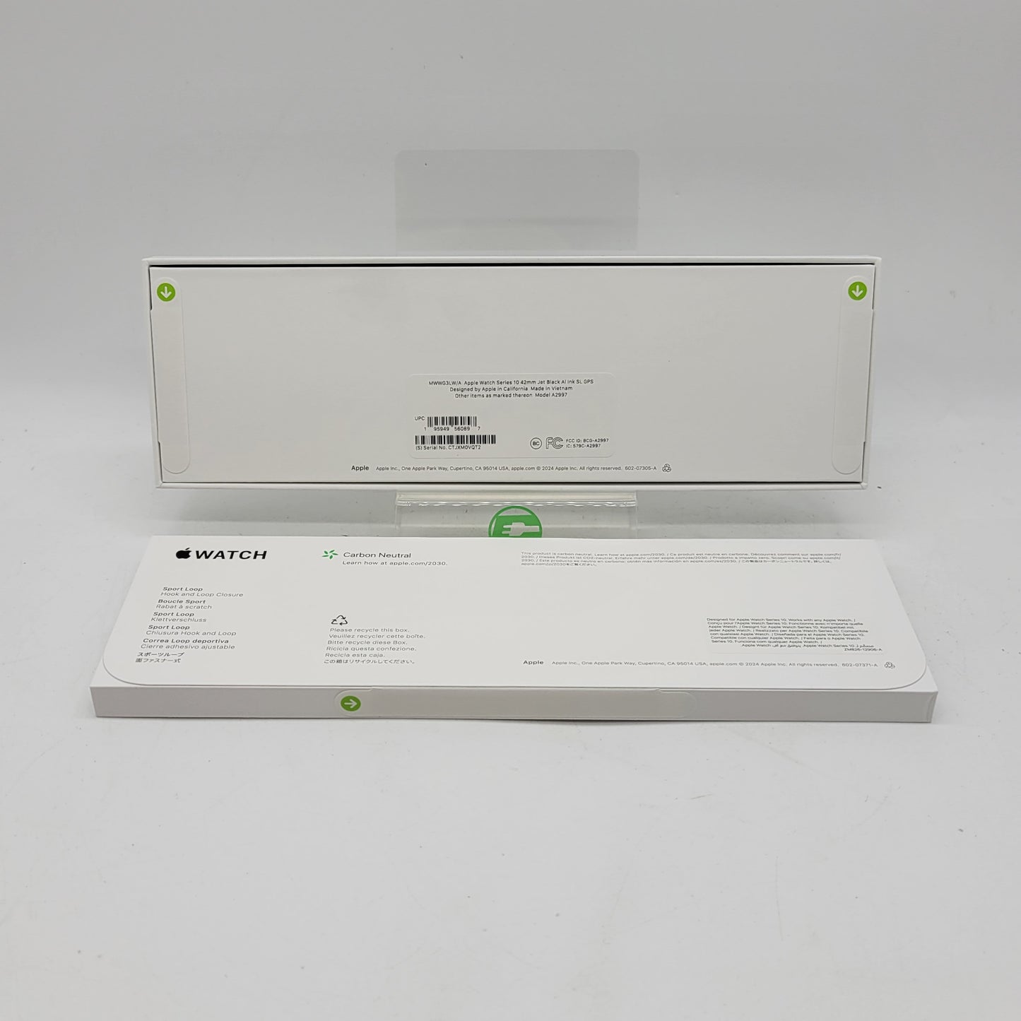 New GPS Only Apple Watch Series 10 42MM Black Aluminum Ink Sport Loop MWWG3LW/A