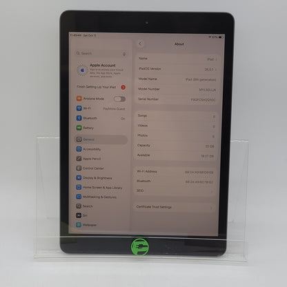WiFi Only Apple iPad 8th Gen 32GB Space gray MYL92LL/A
