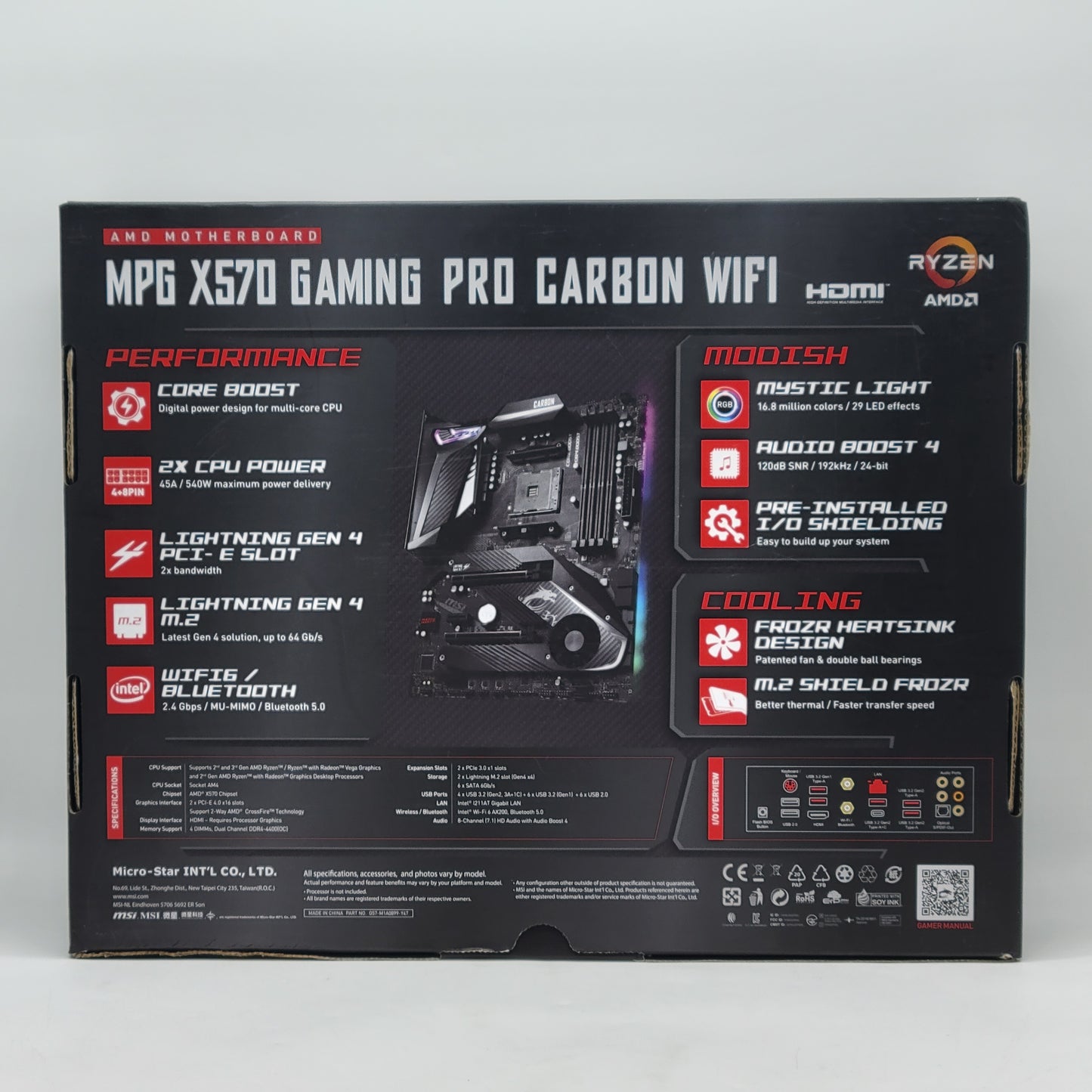 New MSi MPG X570 Gaming Pro Carbon WIFI AM4 ATX AMD DDR4 Motherboard