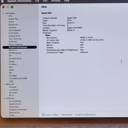 2024 Apple iMac 24" M4 8 Core 4.5GHz 16GB RAM 256GB SSD Blue MWUF3LL/A