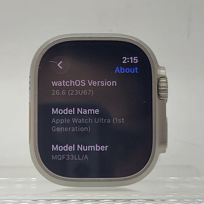Unlocked Apple Watch Ultra 49MM Natural Titanium Gray Trail Loop MQF33LL/A