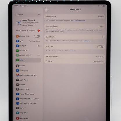 Wifi Only Apple iPad Air 13" M3 128GB Purple MCJ44LL/A