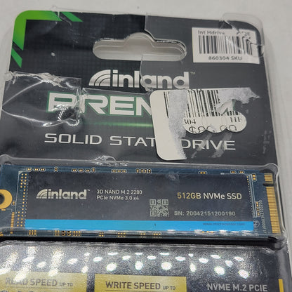 INLAND 2280mm Premium 512GB M.2 NVMe Gen 3.0 x 4 SSD 3D NAND