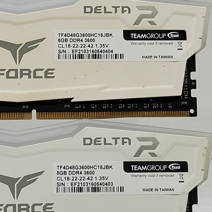 TeamGroup T-Force Delta RGB 16GB (2x8GB) RAM DDR4 3600MHz TF4D48G3600HC18JBK