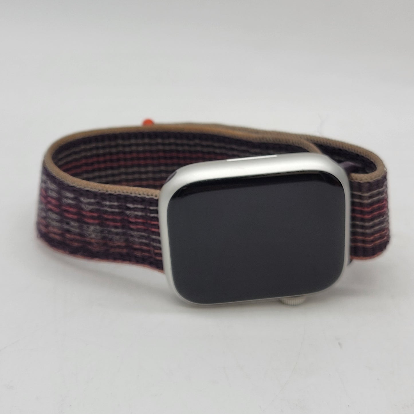 GPS Only Apple Watch Series 8 45MM Silver Aluminum Beige Braided Loop A2771