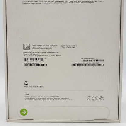 New Factory Unlocked Apple iPad mini (A17 Pro) 512GB Space Gray MYHC3LL/A
