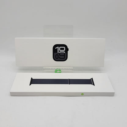 New GPS Only Apple Watch Series 10 42MM Black Aluminum Ink Sport Loop MWWG3LW/A