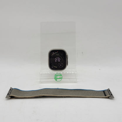 Unlocked Apple Watch Ultra 49MM Natural Titanium Gray Trail Loop MQF33LL/A