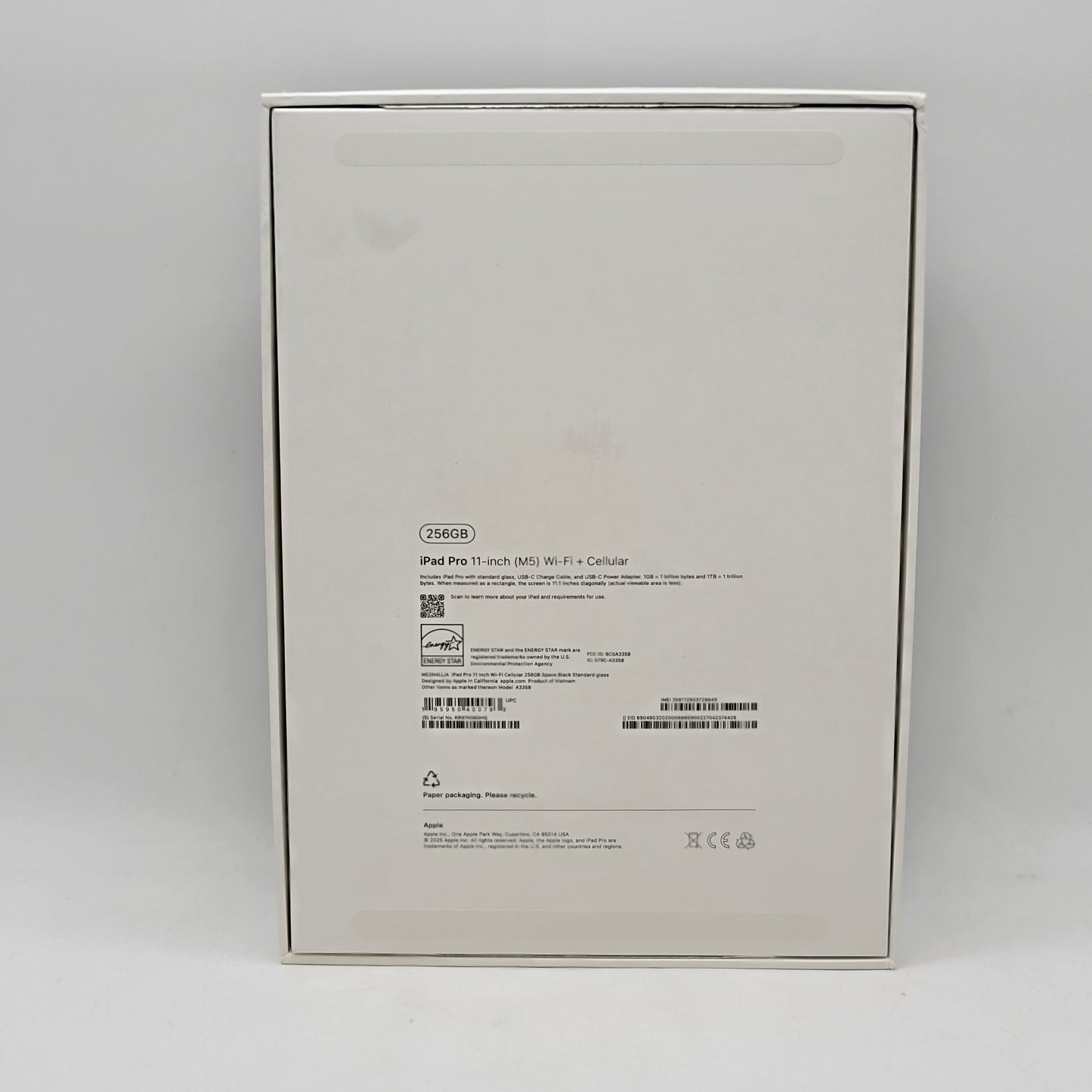 Factory Unlocked Apple iPad Pro 11" M5 256GB Space Black ME2N4LL/A