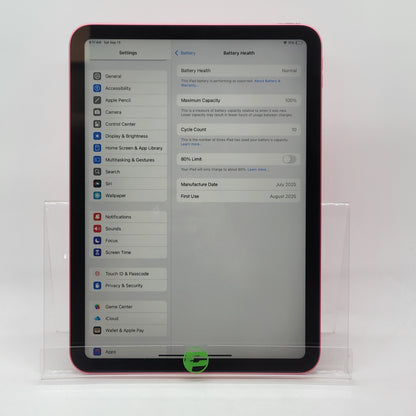 WiFi Only Apple iPad 11" (A16) 128GB Pink MD4E4LL/A
