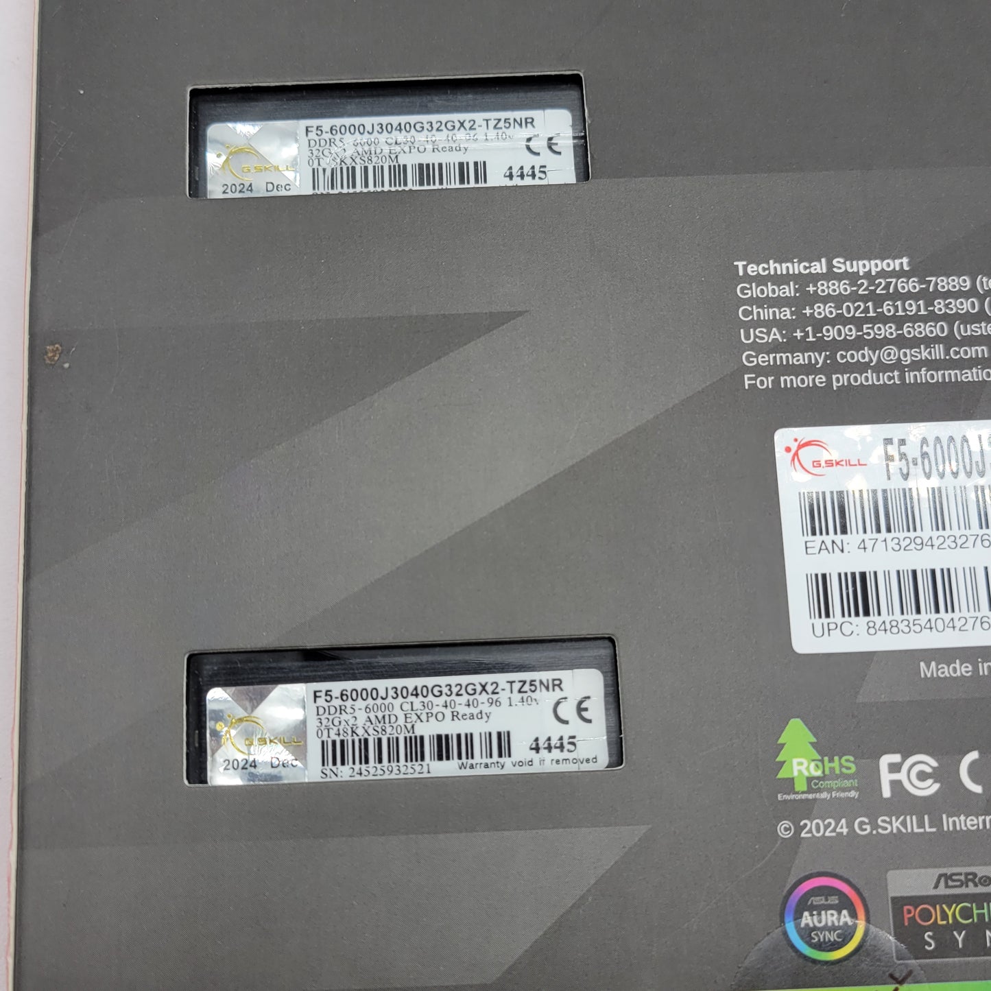 New G.Skill Trident Z5 NEO RGB 64GB (2x32GB) RAM DDR5 6000MT/s Gaming RAM