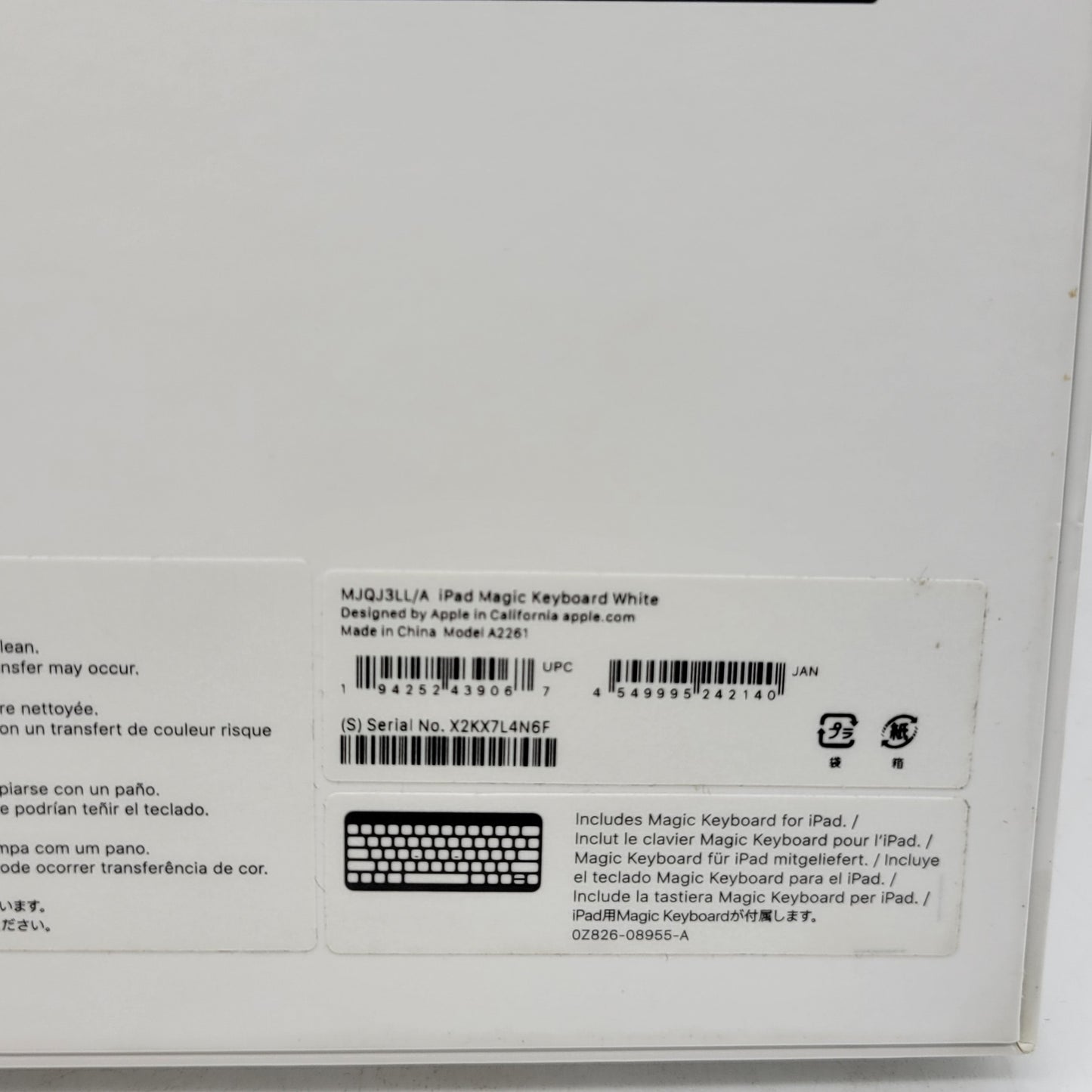 Apple Magic Keyboard for iPad Pro 11" Keyboard Folio Case White MJQJ3LL/A