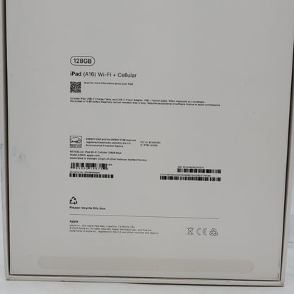 Factory Unlocked Apple iPad 11" (A16) 128GB Blue MD7G4LL/A