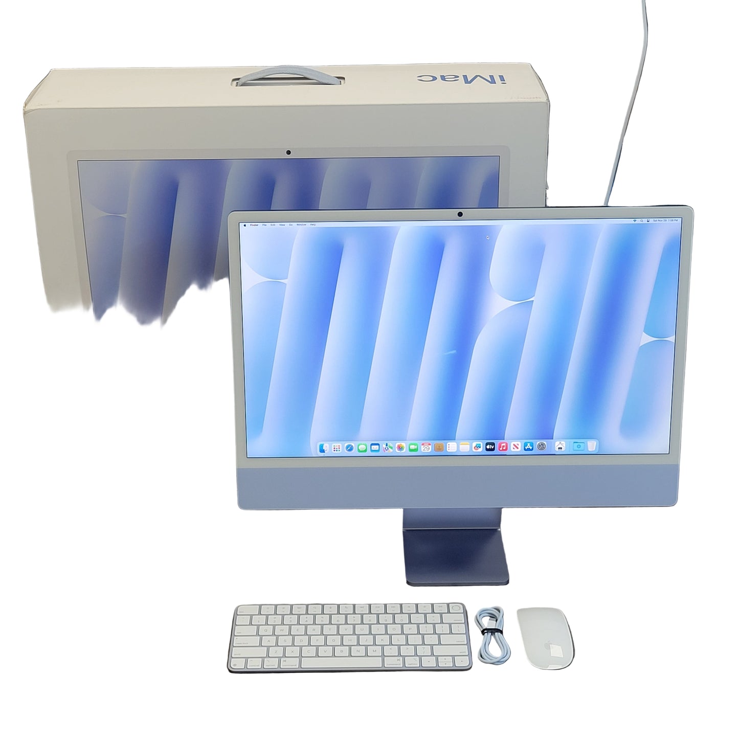 2024 Apple iMac 24" M4 4.5GHz 16GB RAM 256GB SSD Blue MWV13LL/A