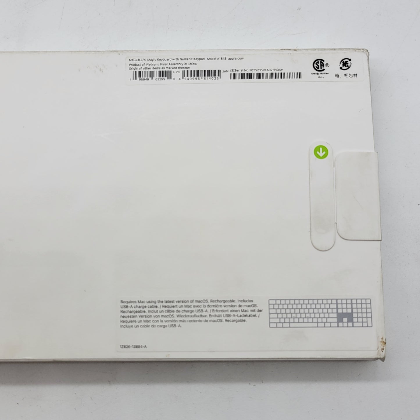 New Apple Magic Keyboard with Numeric Keypad A1843 Silver