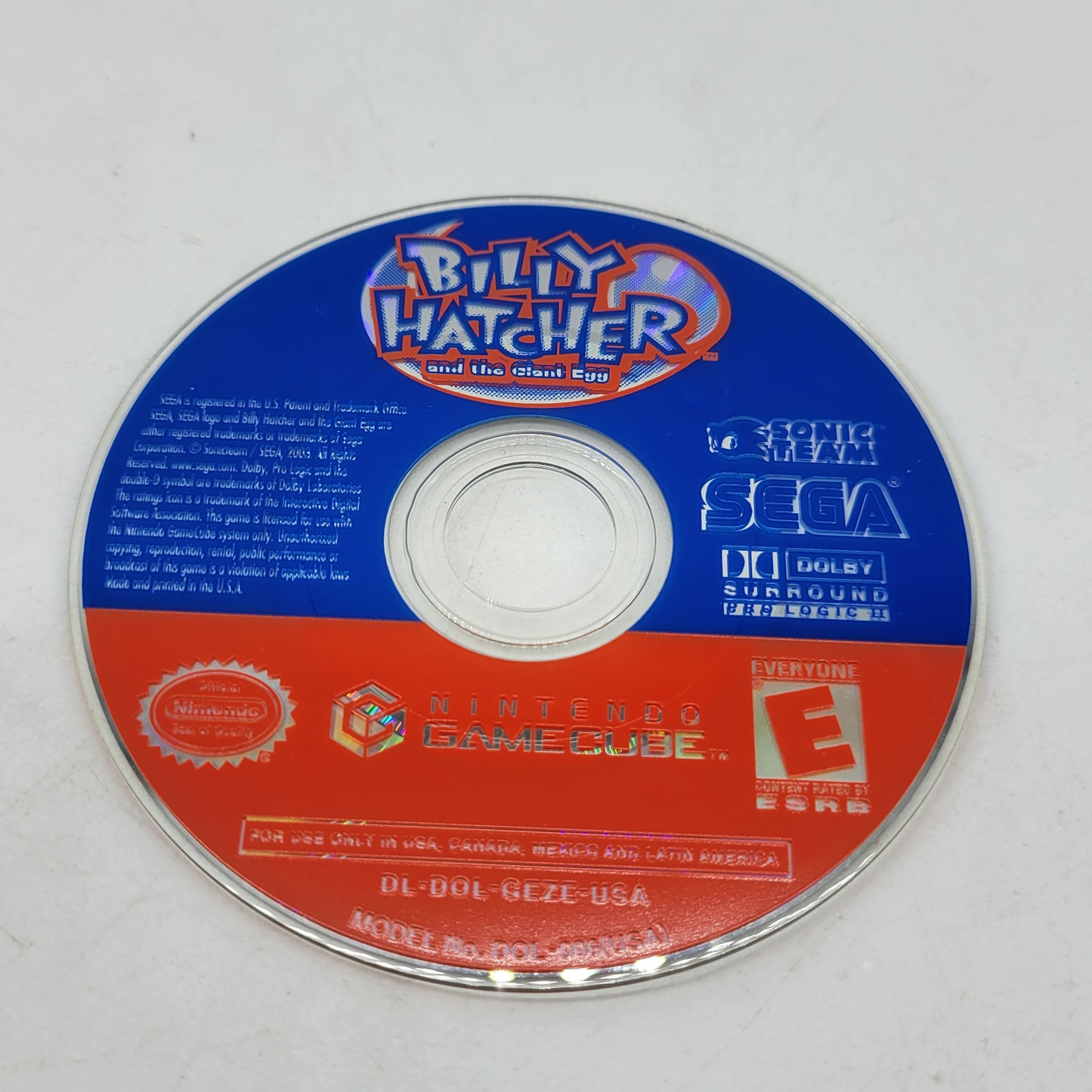 Billy Hatcher and the Giant Egg (Nintendo GameCube, 2003) Disc Only