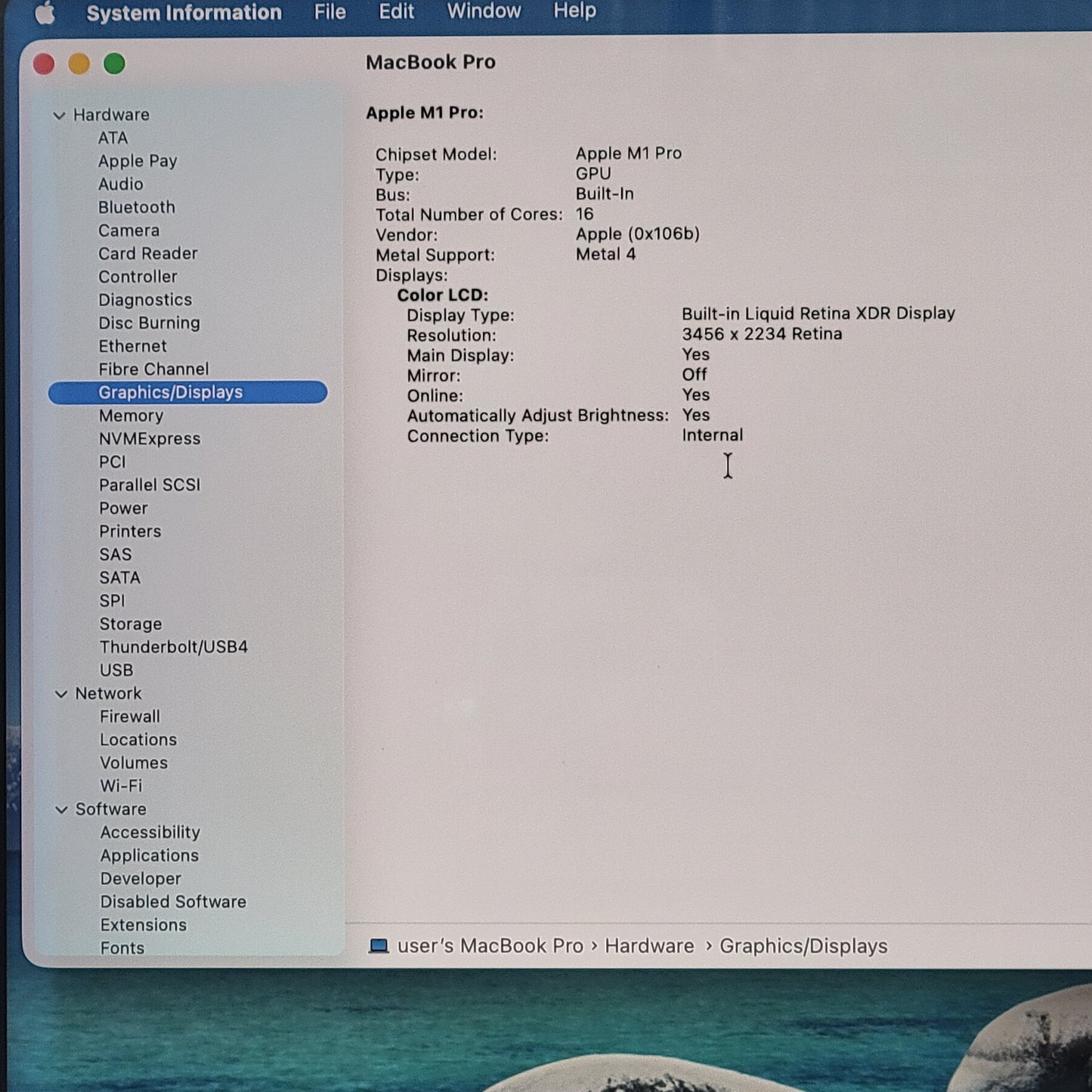 2021 Apple MacBook Pro 16" M1 Pro 16C GPU 3.2GHz 16GB RAM 1TB SSD A2485