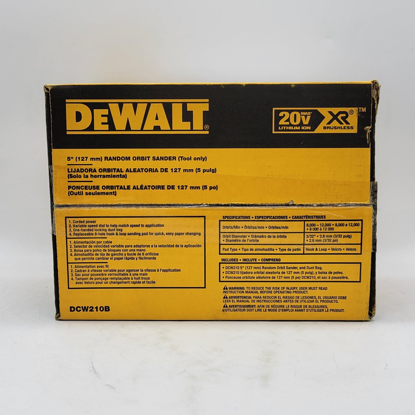 New DeWalt DCW210B 20V 5" Variable Speed Random Orbital Sander Tool Only