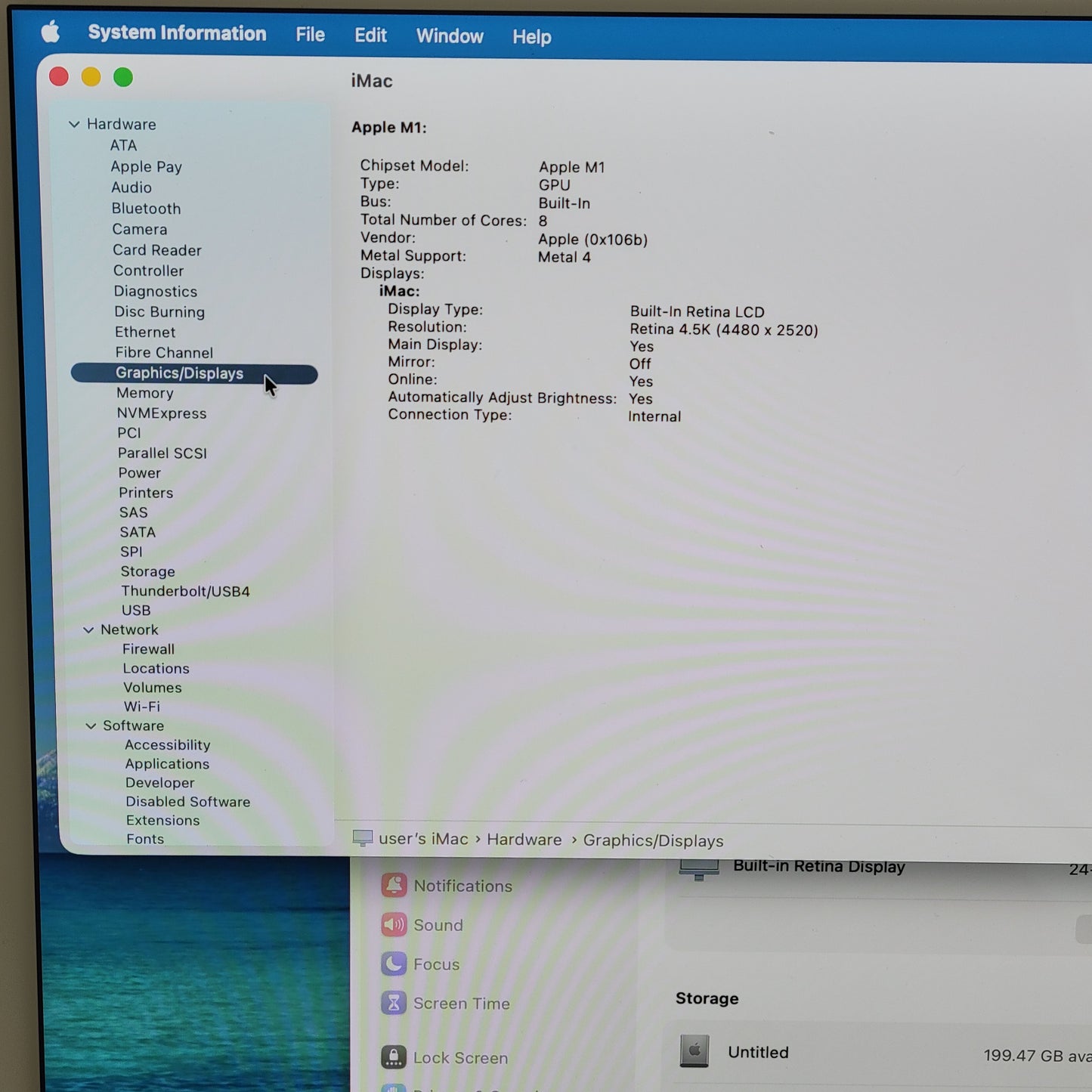 2021 Apple iMac 24" M1 8 Core 3.2GHz 8GB RAM 256GB SSD Blue A2438