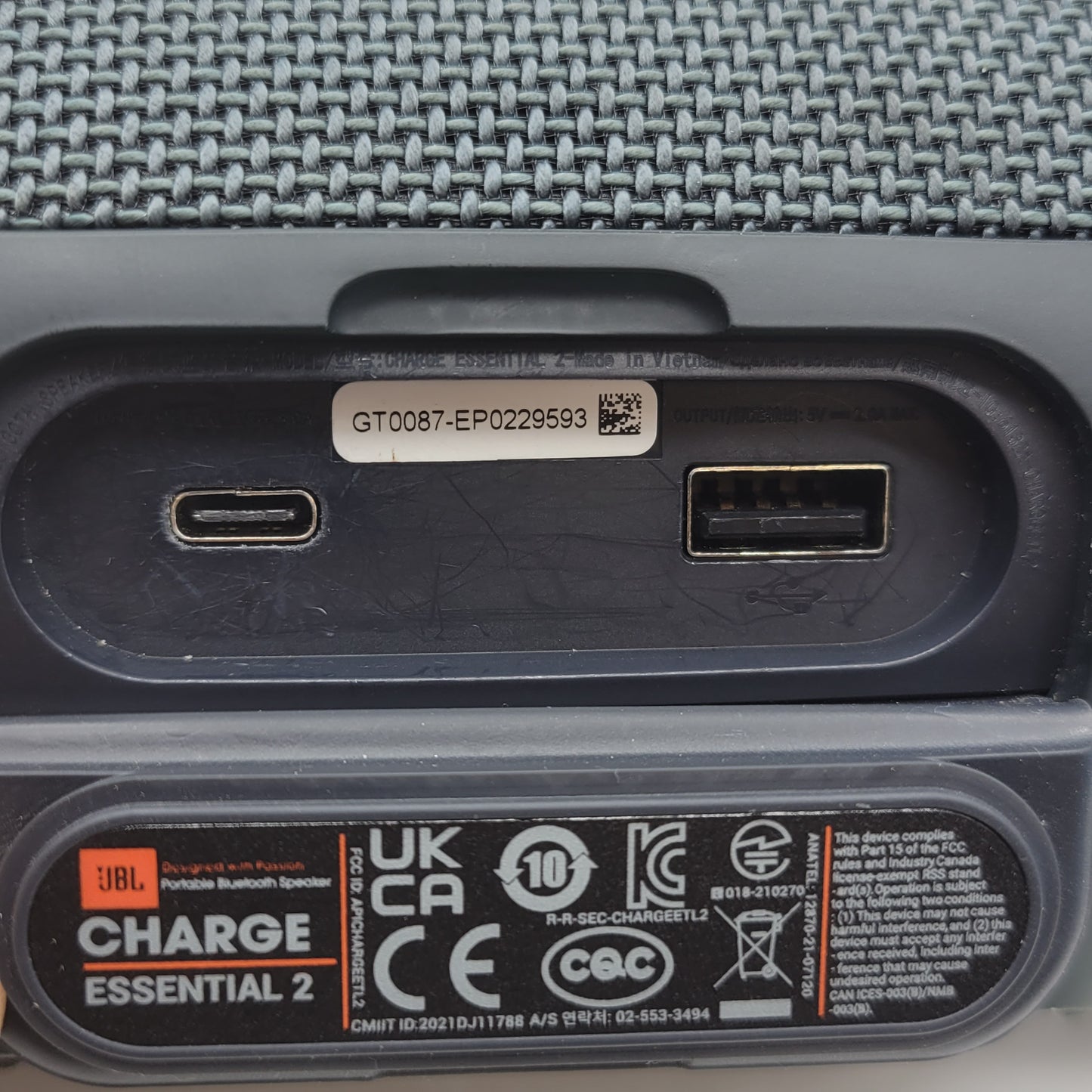 JBL Charge Essentail 2 Portable Waterproof Bluetooth Speaker Gray
