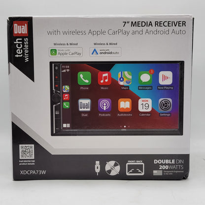 New Dual 7" Media Receiver Touchscreen Car Stereo  XDCPA73W With Backup Camera