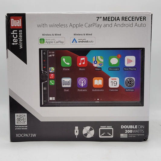 New Dual 7" Media Receiver Touchscreen Car Stereo  XDCPA73W With Backup Camera