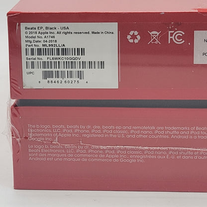 New Beats EP Wired On-Ear Headphones Black A1746