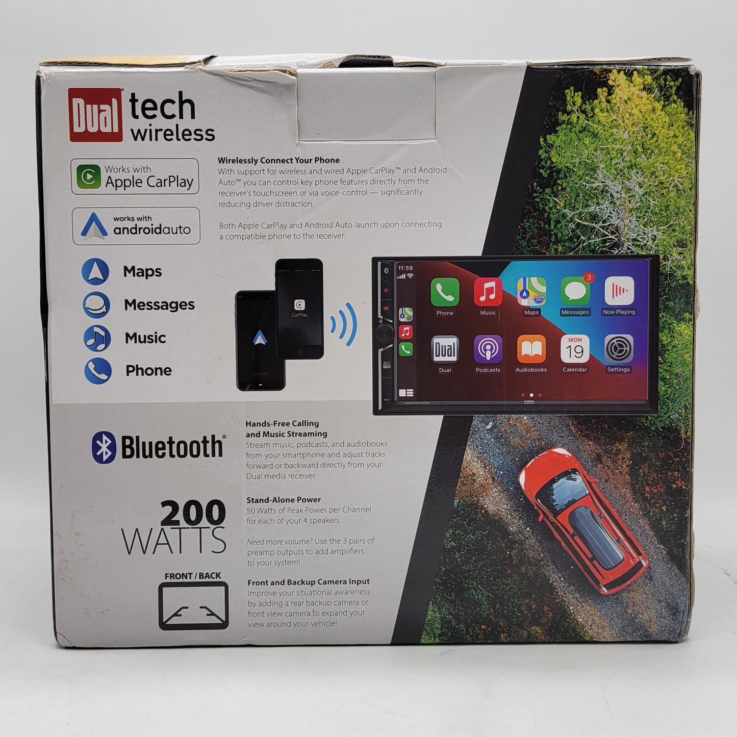 New Dual 7" Media Receiver Touchscreen Car Stereo  XDCPA73W With Backup Camera