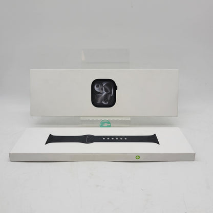 GPS Only Apple Watch Series 11 42MM Jet Black Aluminum Black Sport Band 